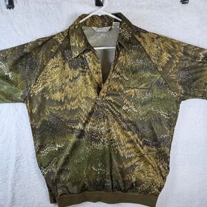 Vintage‎ Lilly Dache Paris New York California Abstract Print Collared Shirt L